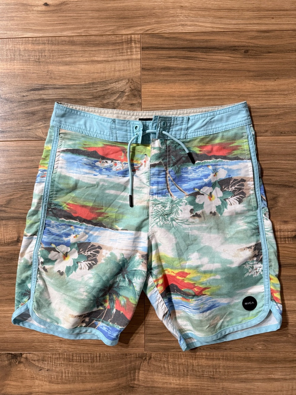 Men's RCVA Tropical Print Swim Trunks